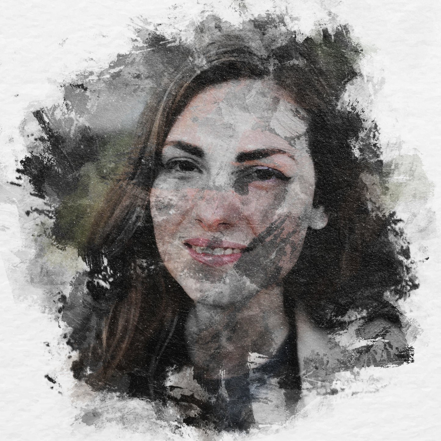 Tablou Canvas Personalizat cu poza ta Efect Ink Smudge