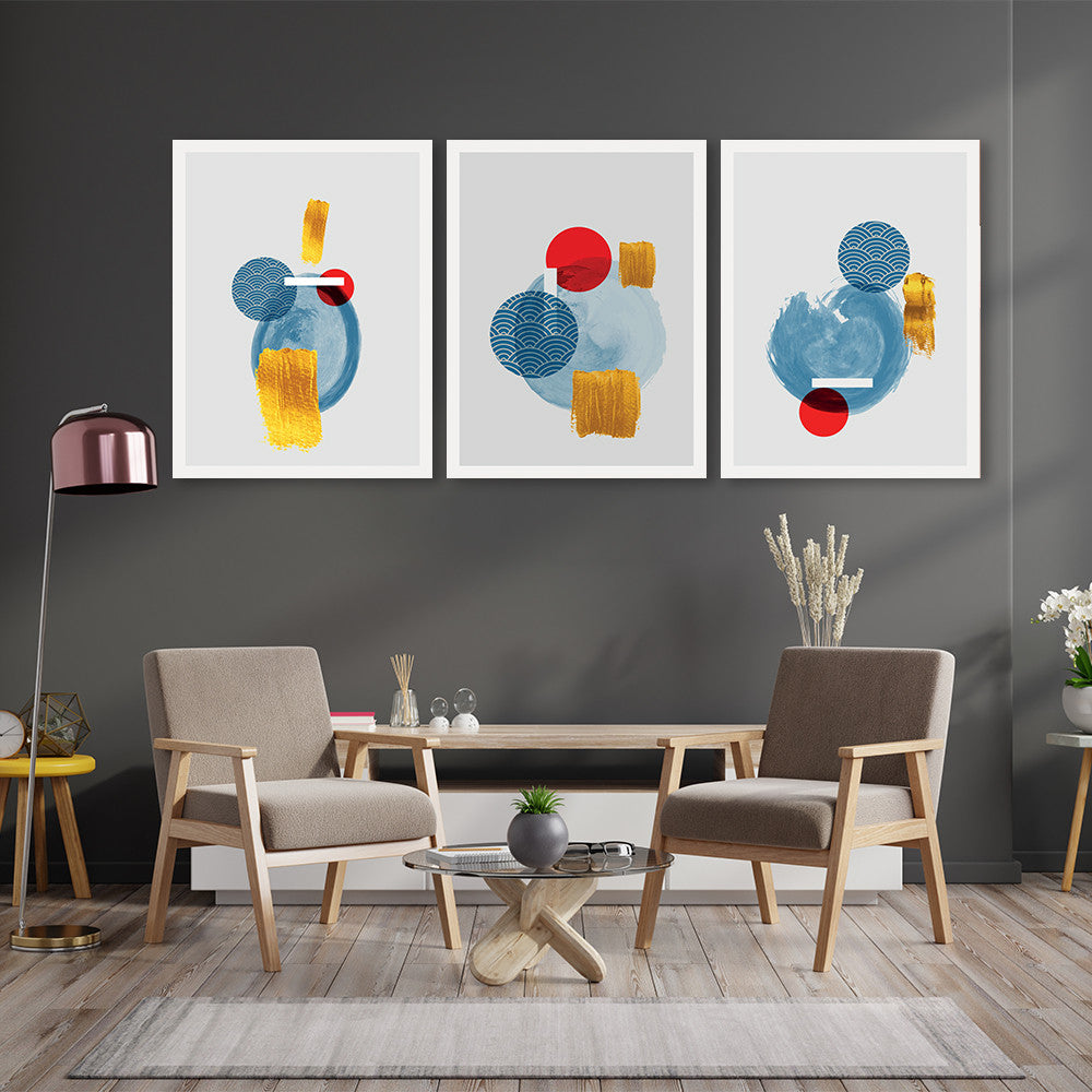 Set 3 Tablouri Abstract shapes and models