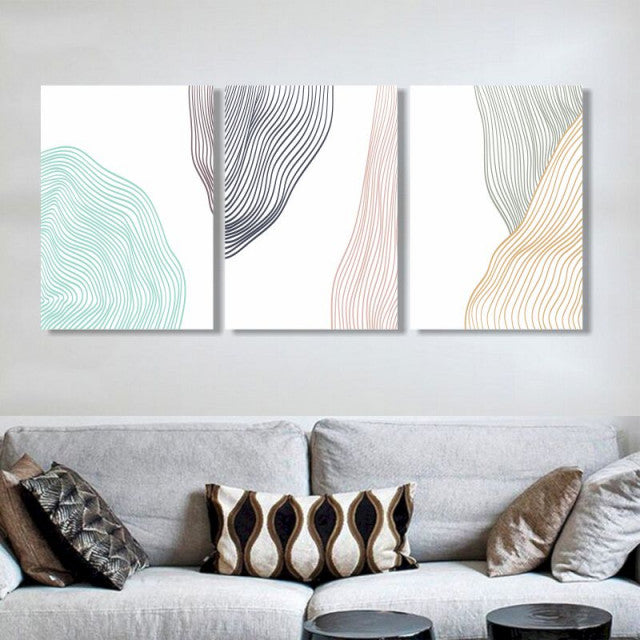 Set 3 Tablouri - Art Abstract with lines