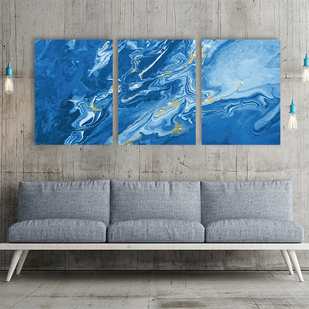 Set 3 Tablouri - Blue Marble