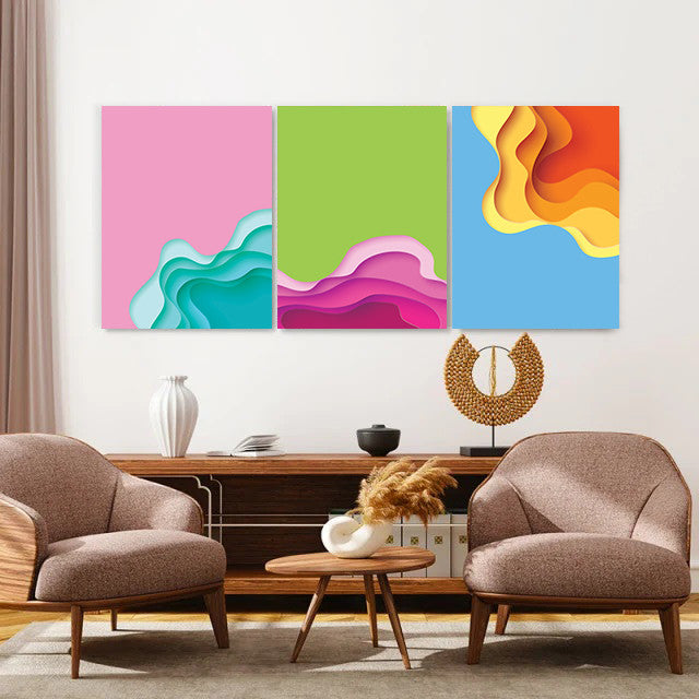 Set 3 Tablouri Colorful 3d layers