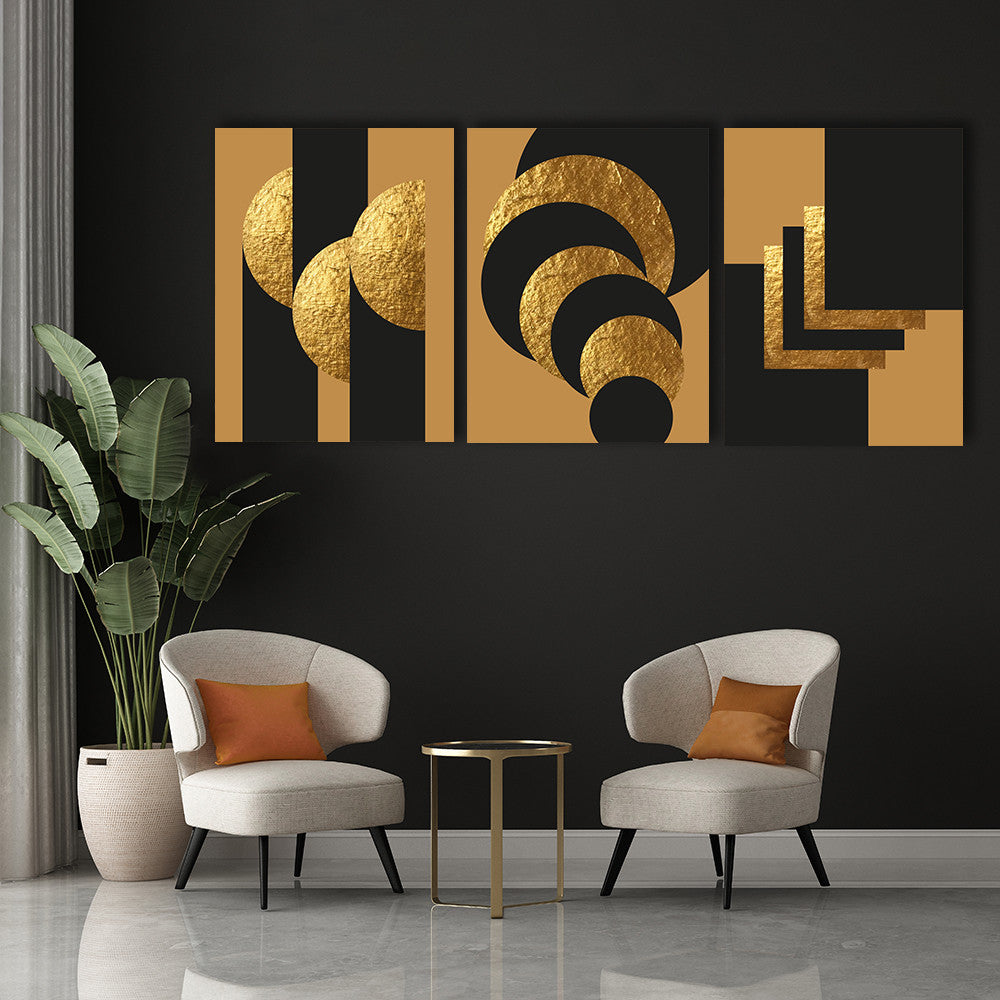 Set 3 Tablouri Elegant art deco