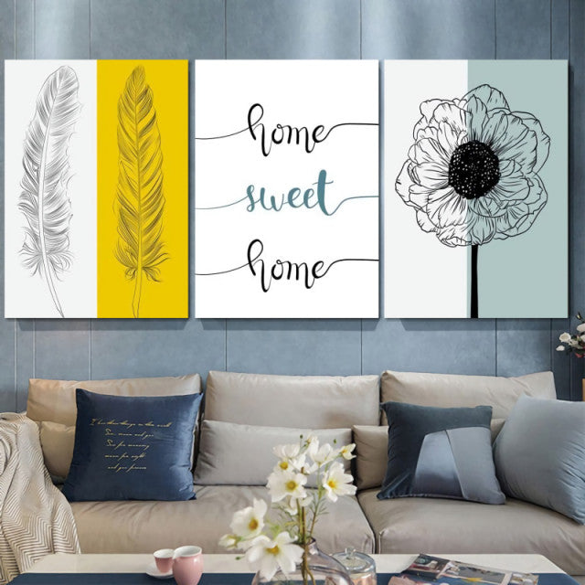 Set 3 Tablouri - Home sweet Home