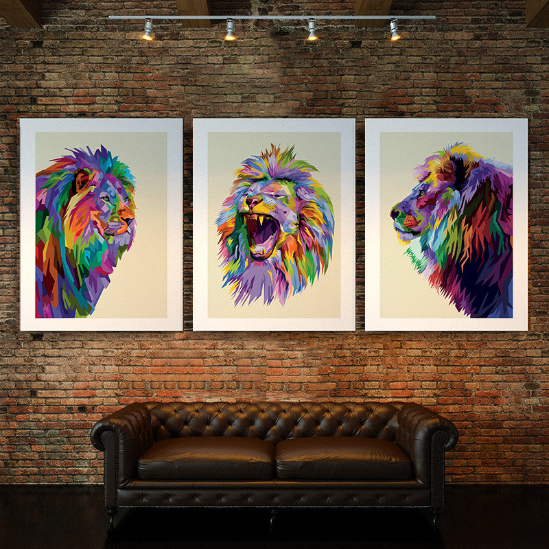 Set 3 Tablouri Lei (polygonal art)