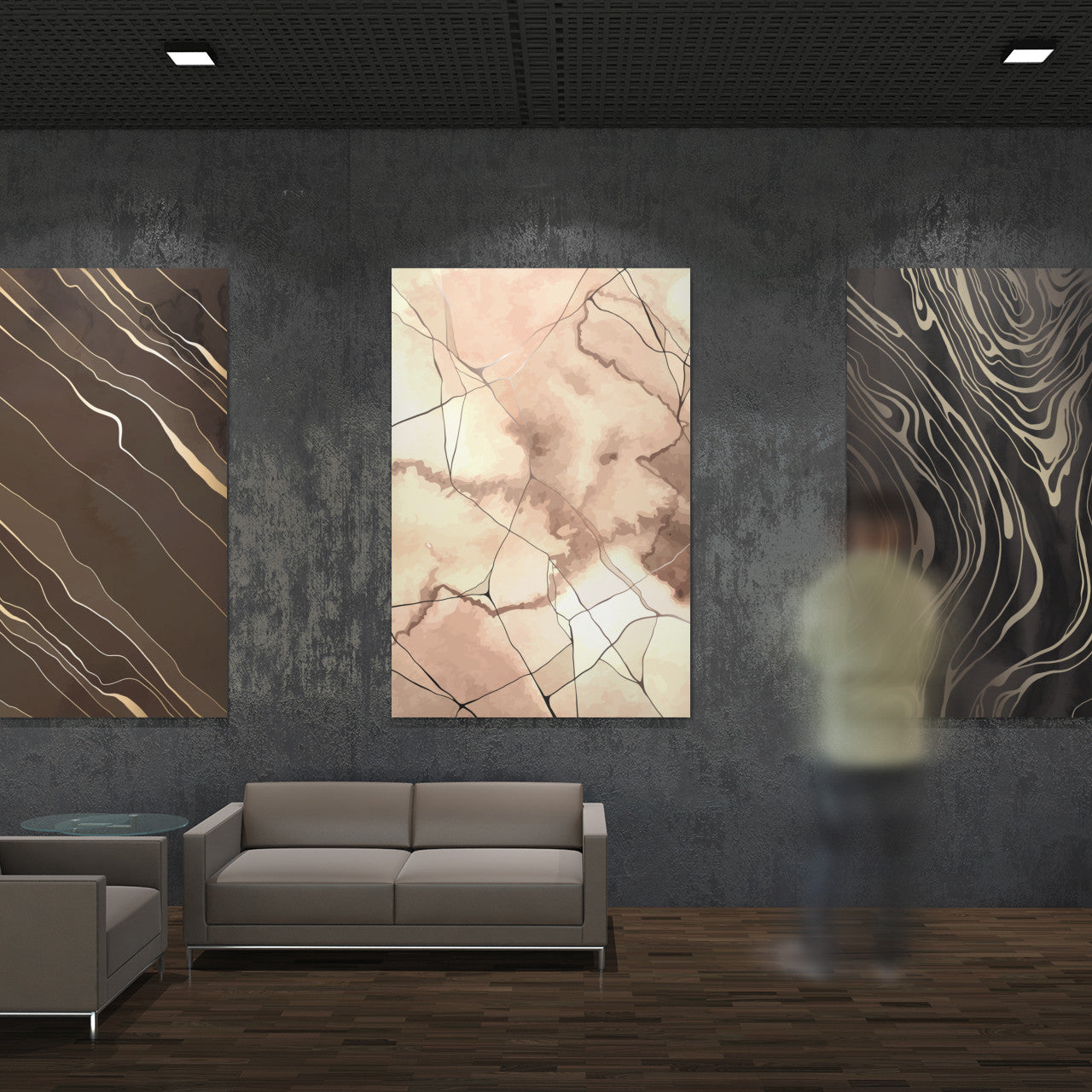 Set 3 Tablouri Marmura Maro