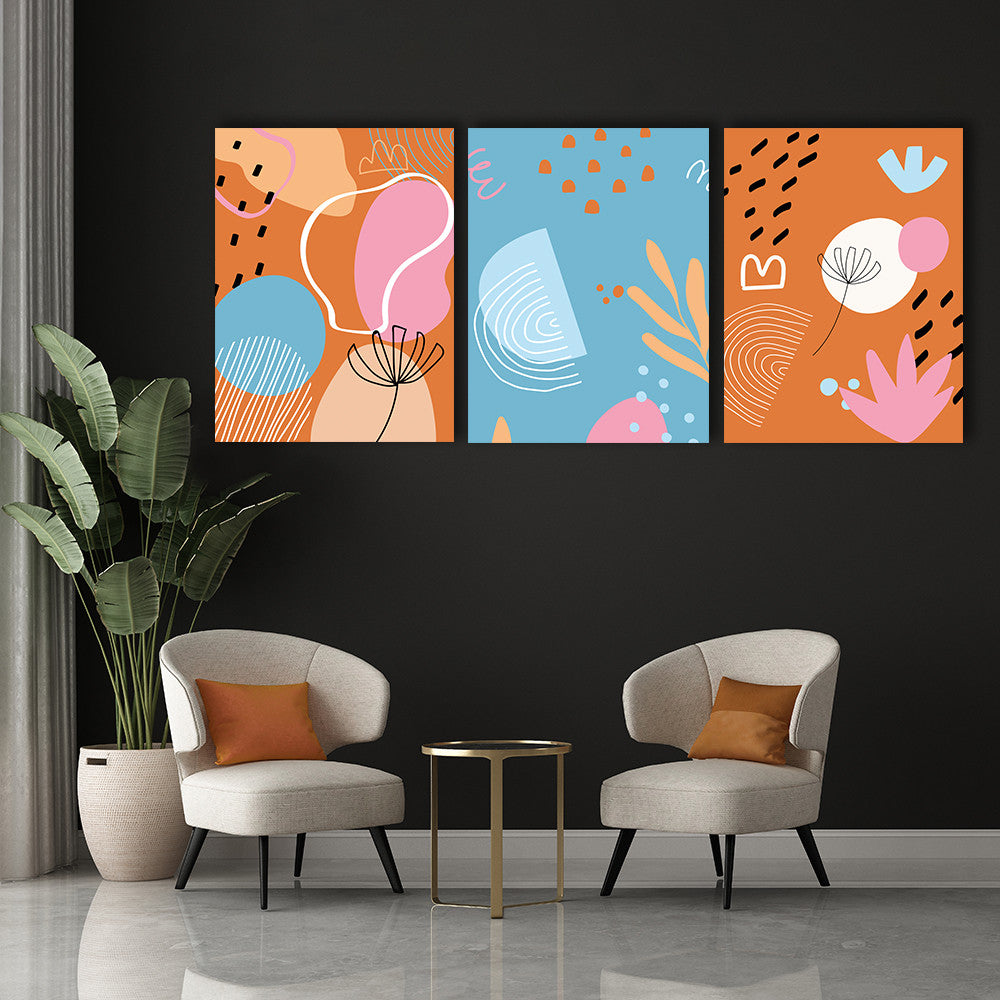Set 3 Tablouri Modern doodle