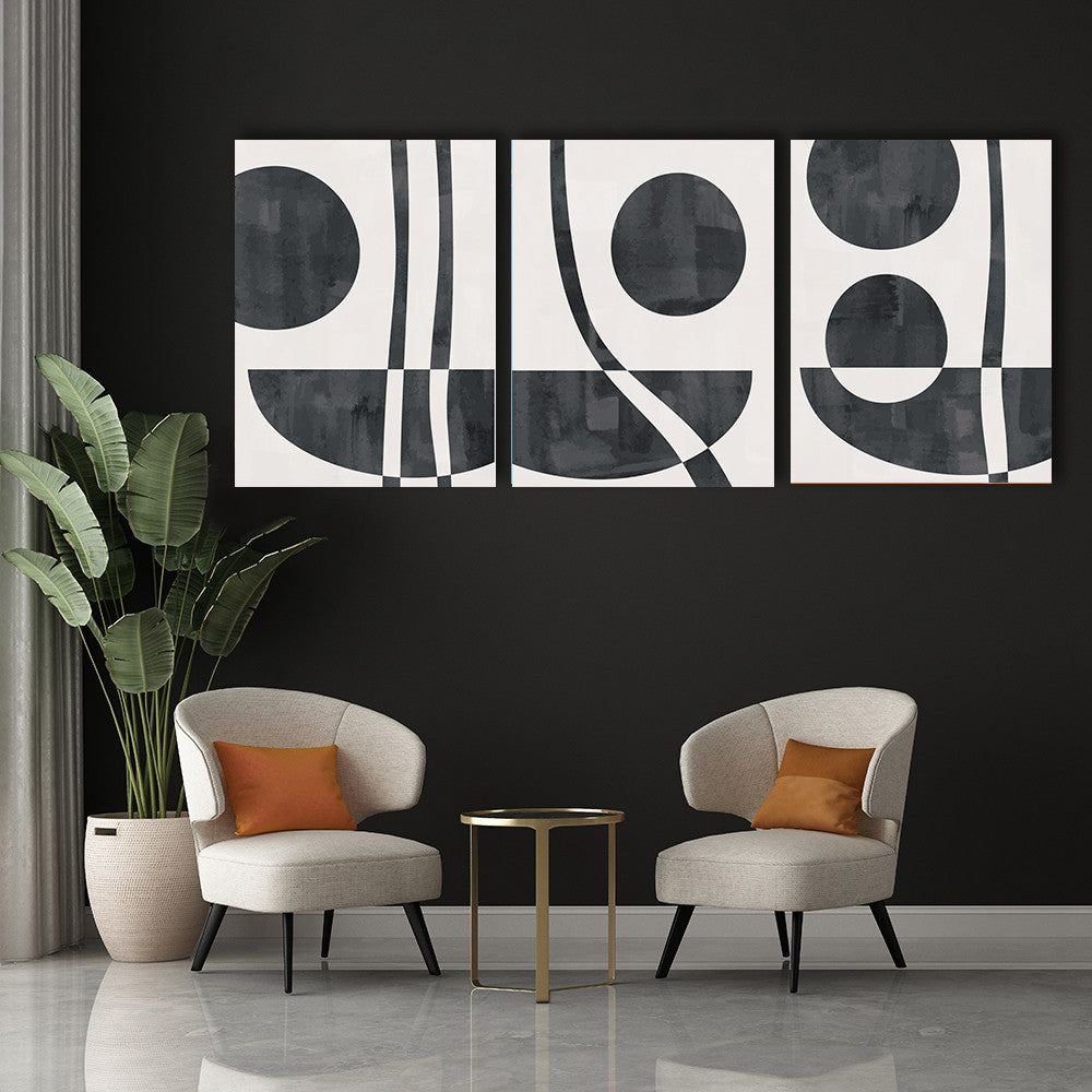 Set 3 Tablouri Monochrome modern art