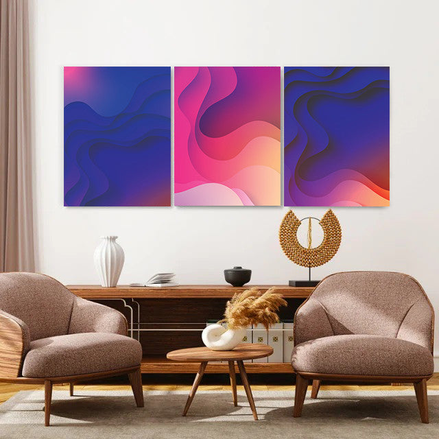 Set 3 Tablouri Straturi 3D