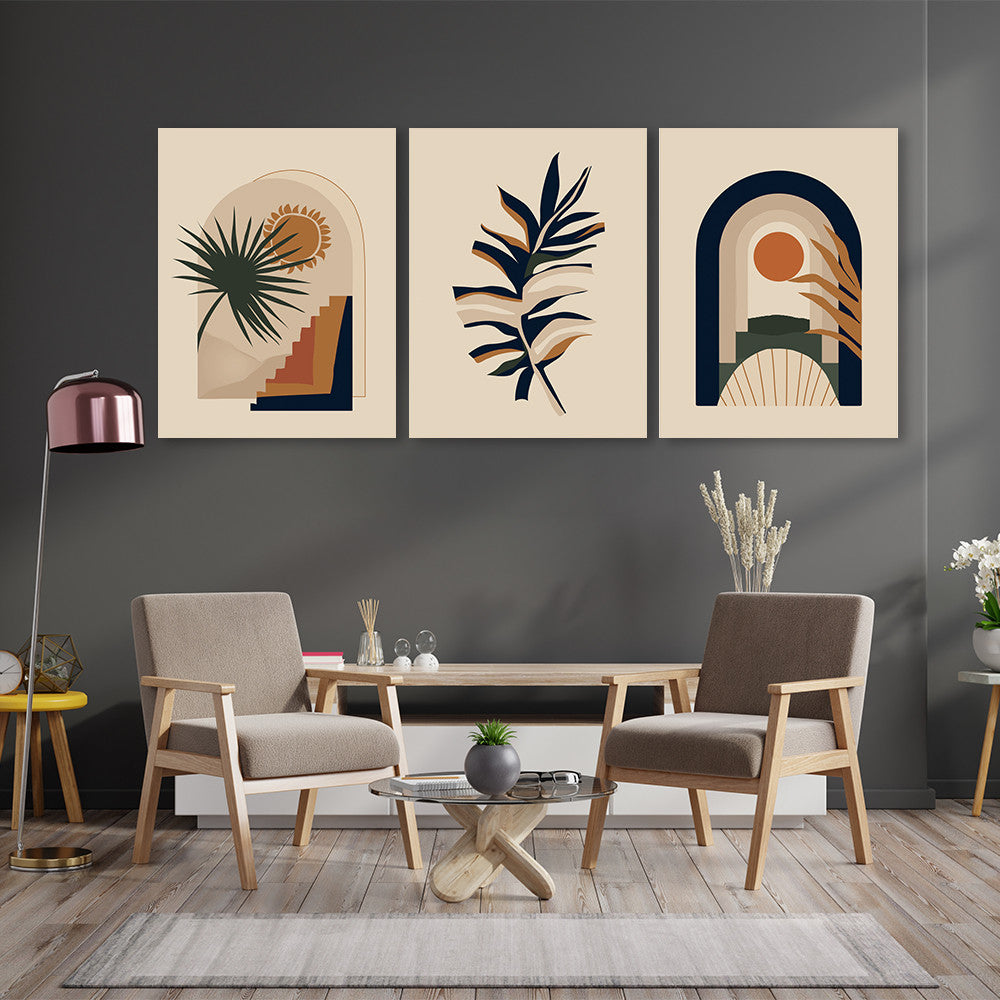 Set 3 Tablouri Windows and plants