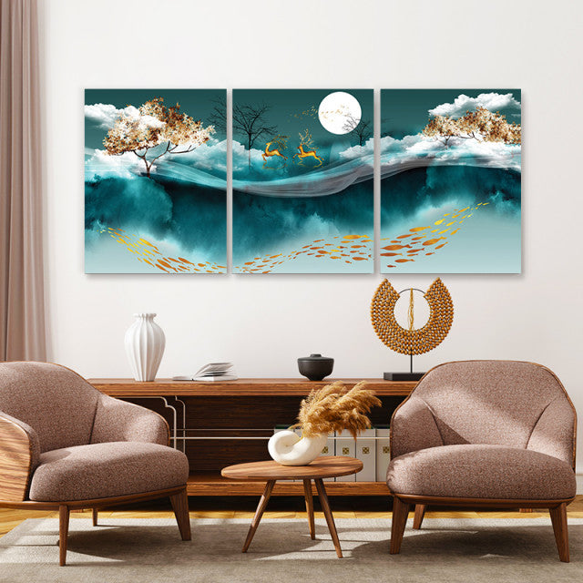 Set Tablouri Canvas - Magic Forest And River