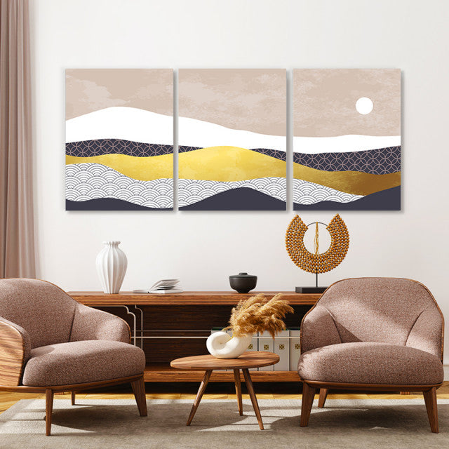 Set Tablouri Canvas - Sun Above The Abstract Desert