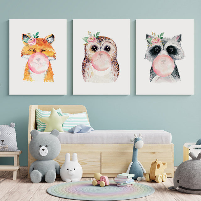 Set Tablouri Copii - Animalute Cu Baloane