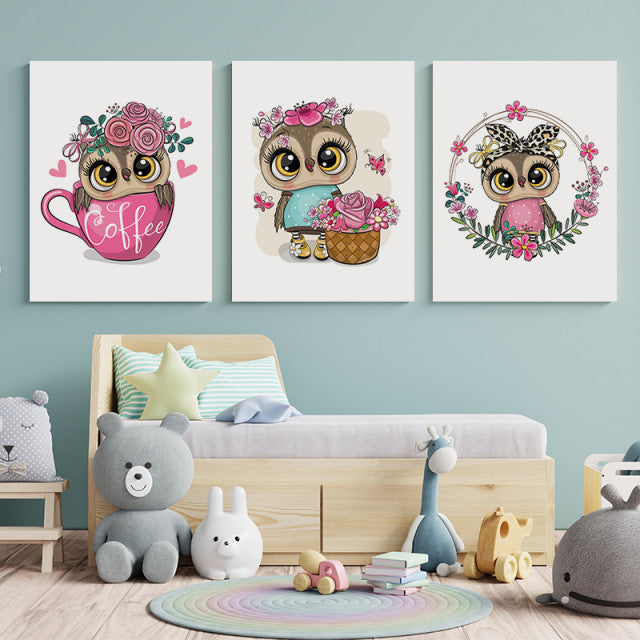 Set Tablouri Copii - Bufnite