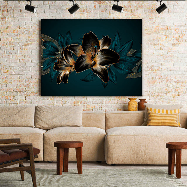 Tablou Canvas Beautiful Golden Lilies