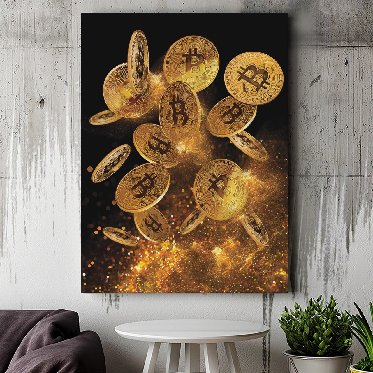 Tablou Canvas Inspirational - Bitcoin Money Shower