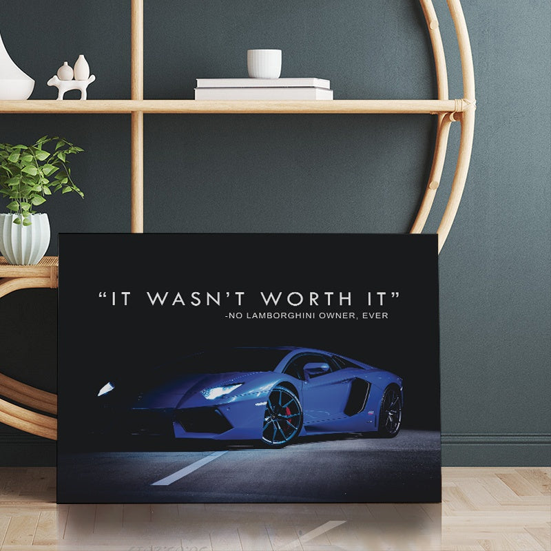 Tablou Canvas Inspirational - Blue Lamborghini