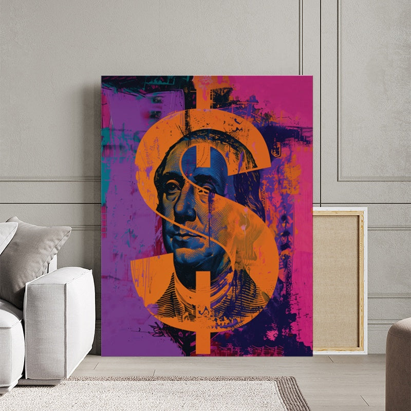 Tablou Canvas Inspirational - Dollar (Neon Pink)