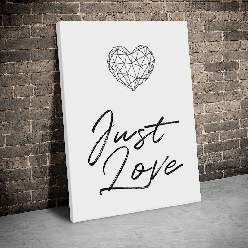 Tablou Canvas Inspirational - Just Love (diamond heart)