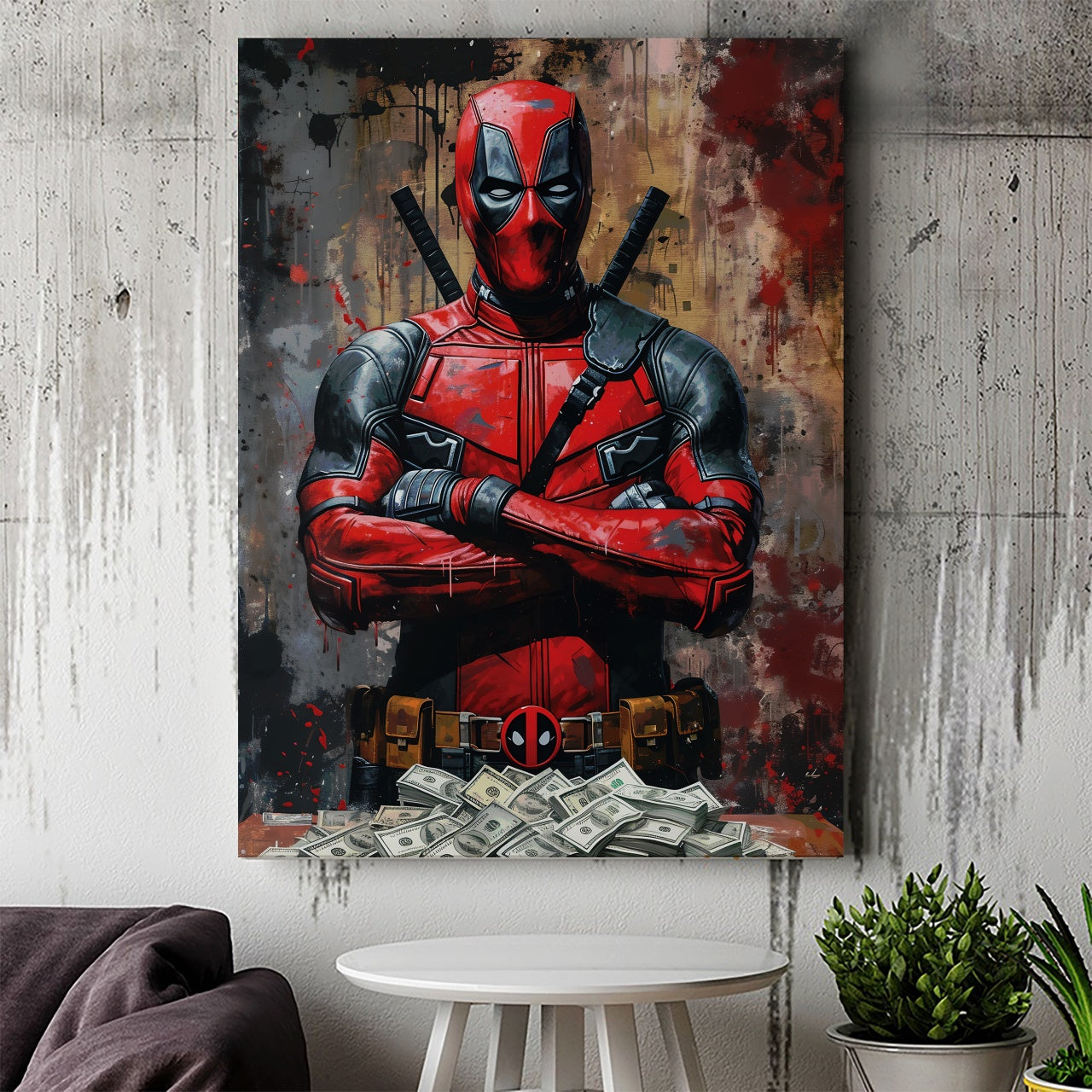 Tablou Canvas Inspirational - Money Deadpool