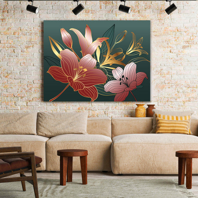 Tablou Canvas Royal Pink Lilies