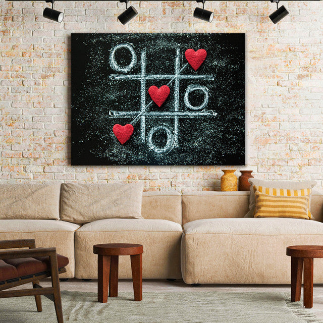 Tablou Canvas Tic Tac Toe Hearts
