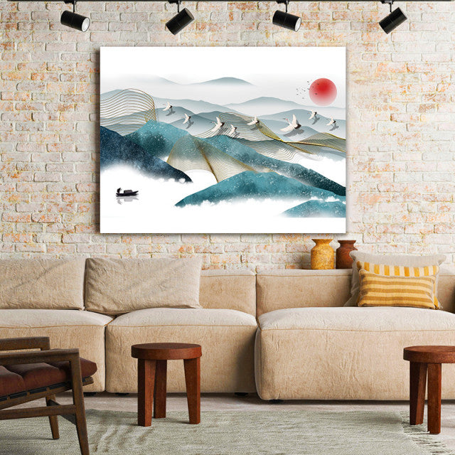 Tablou Cocori Si Munti 3d