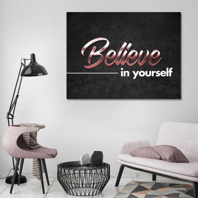 Tablou Motivational - Believe in yourself (bronze)