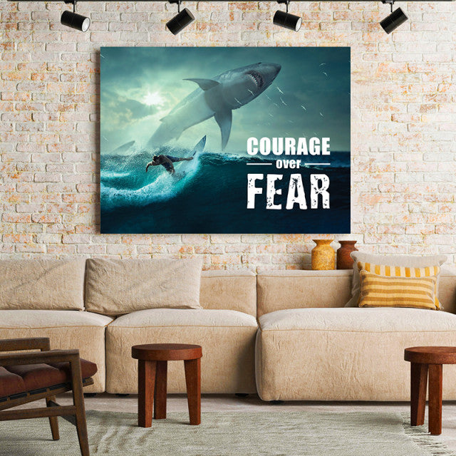 Tablou Motivational - Courage Over Fear