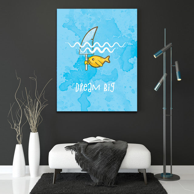 Tablou Motivational - Dream big (fish)