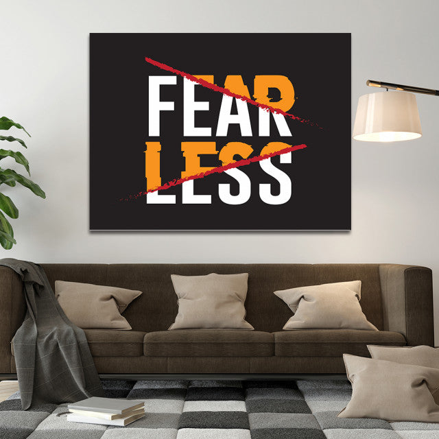 Tablou Motivational - Fearless (red marks)
