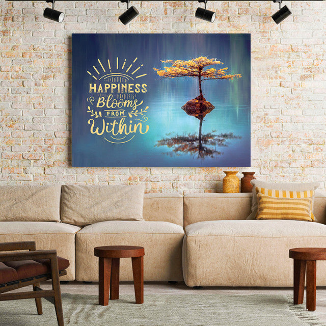 Tablou Motivational - Happiness Blooms From Within (Tree)