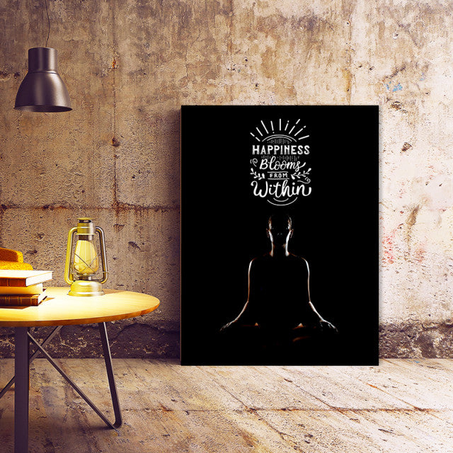 Tablou Motivational - Happiness Blooms From Within
