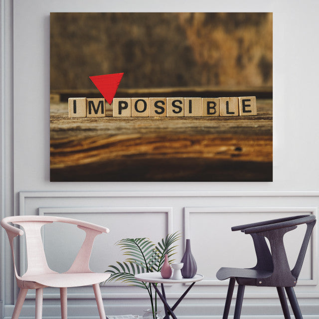 Tablou Motivational - Impossible (Scrabble)