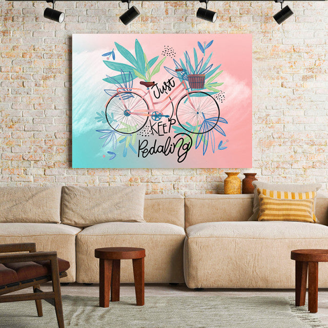Tablou Motivational - Just Keep Pedaling