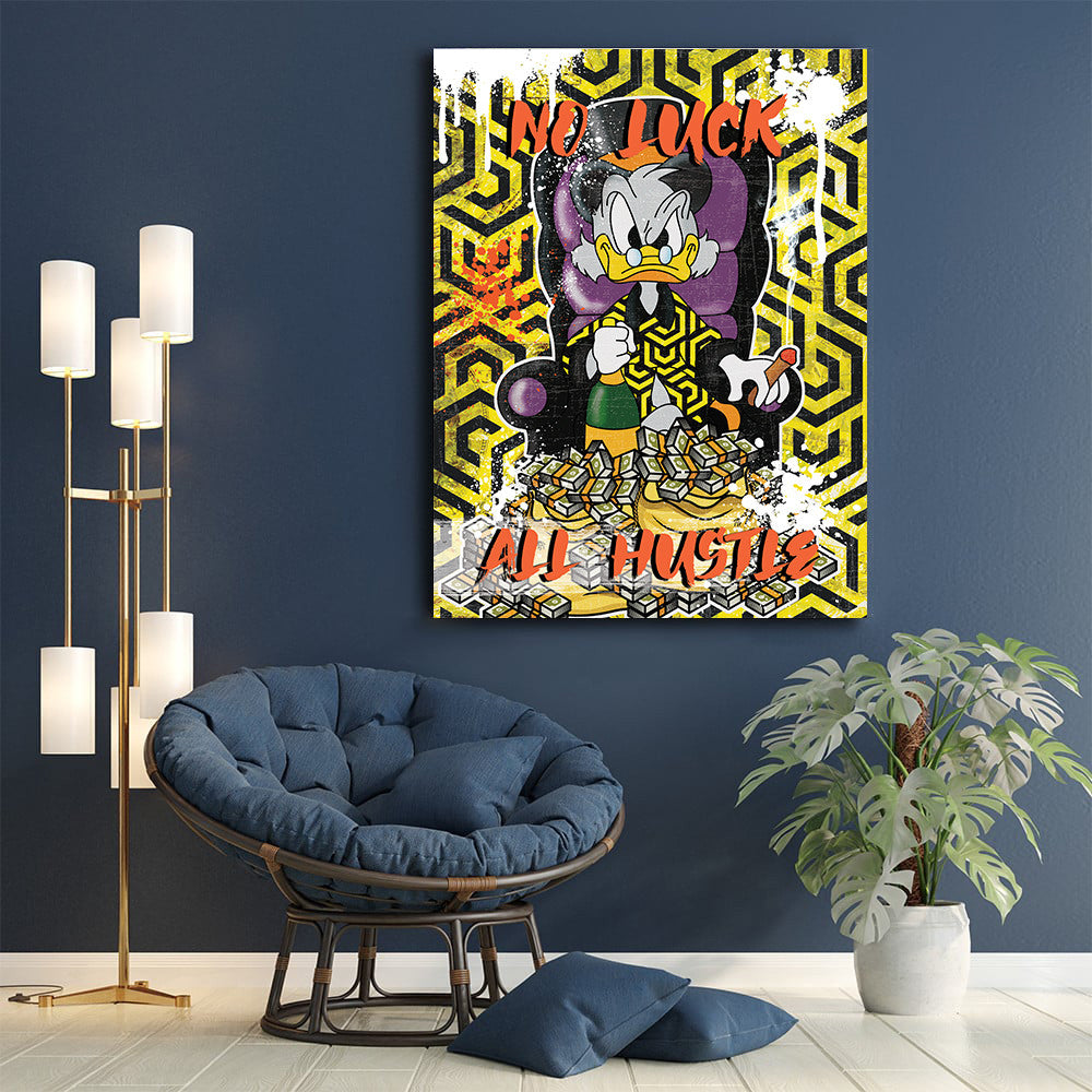 Tablou Motivational - No luck all hustle