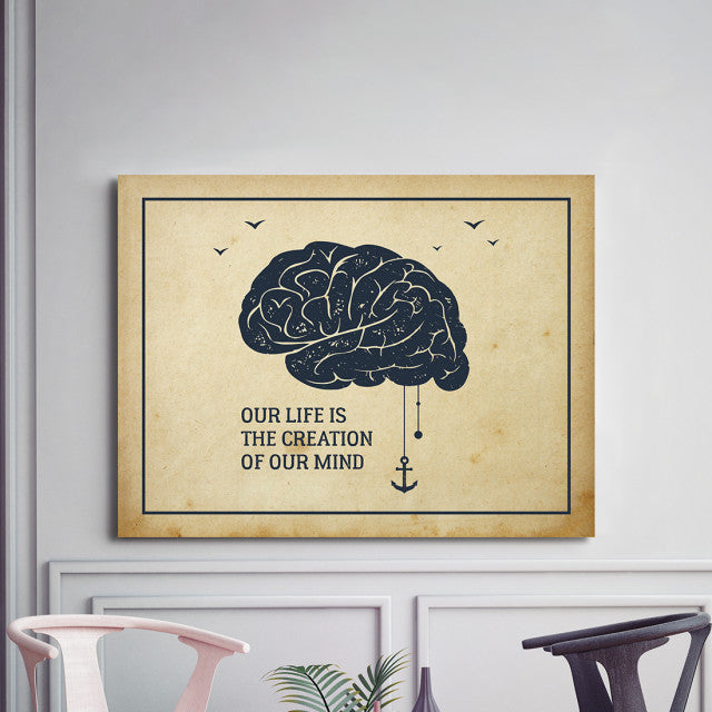 Tablou Motivational - Our Life Is The Creation Of Our Minds