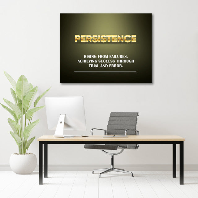 Tablou Motivational - Persistence (gold)