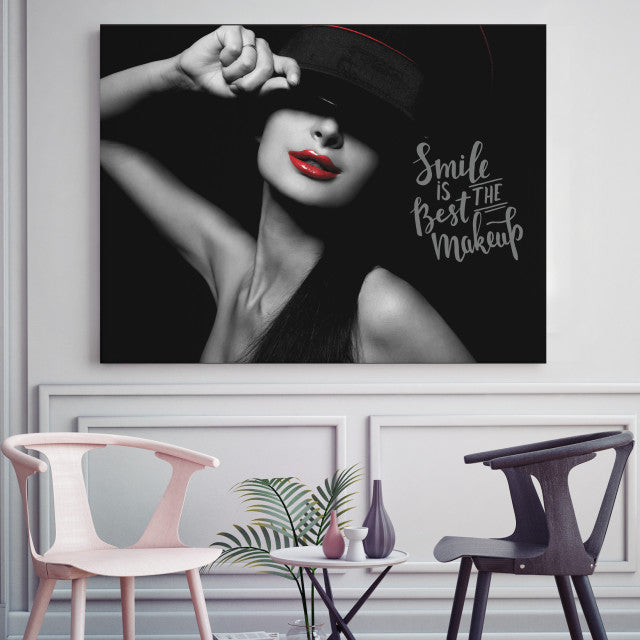Tablou Motivational - Smile Is The Best Make-up