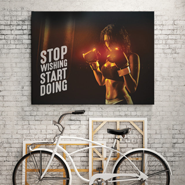 Tablou Motivational - Stop Wishing, Start Doing