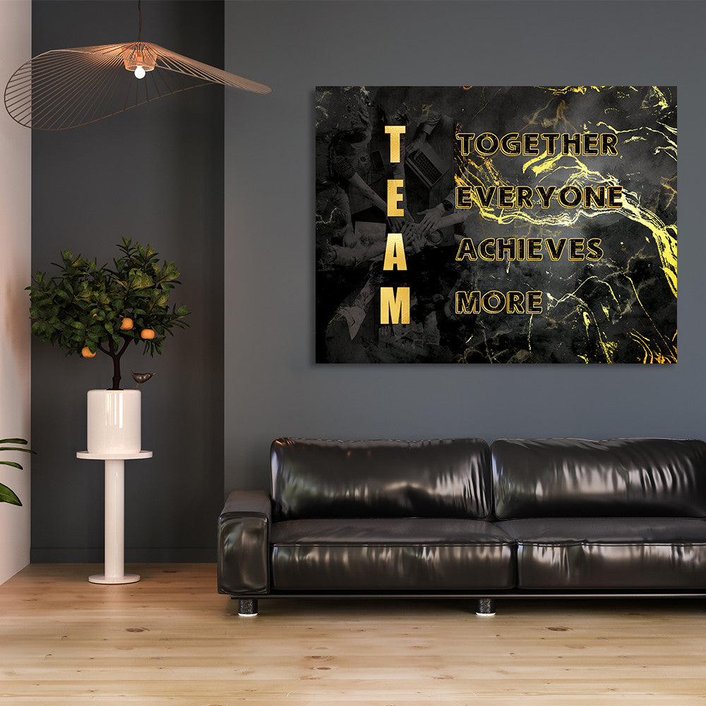 Tablou Motivational - Team (golden words)