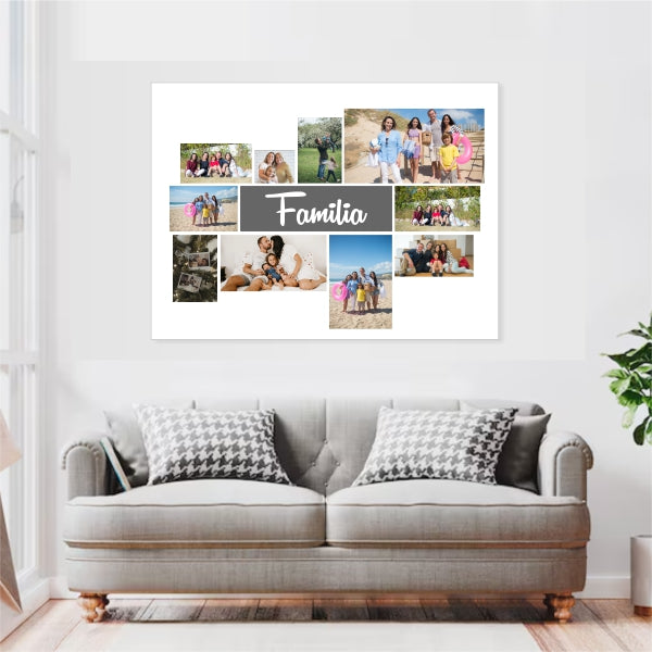 Tablou canvas personalizat colaj 10 poze si familia