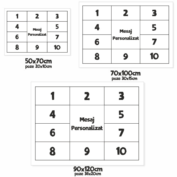 Tablou canvas personalizat colaj 10 poze si mesaj special