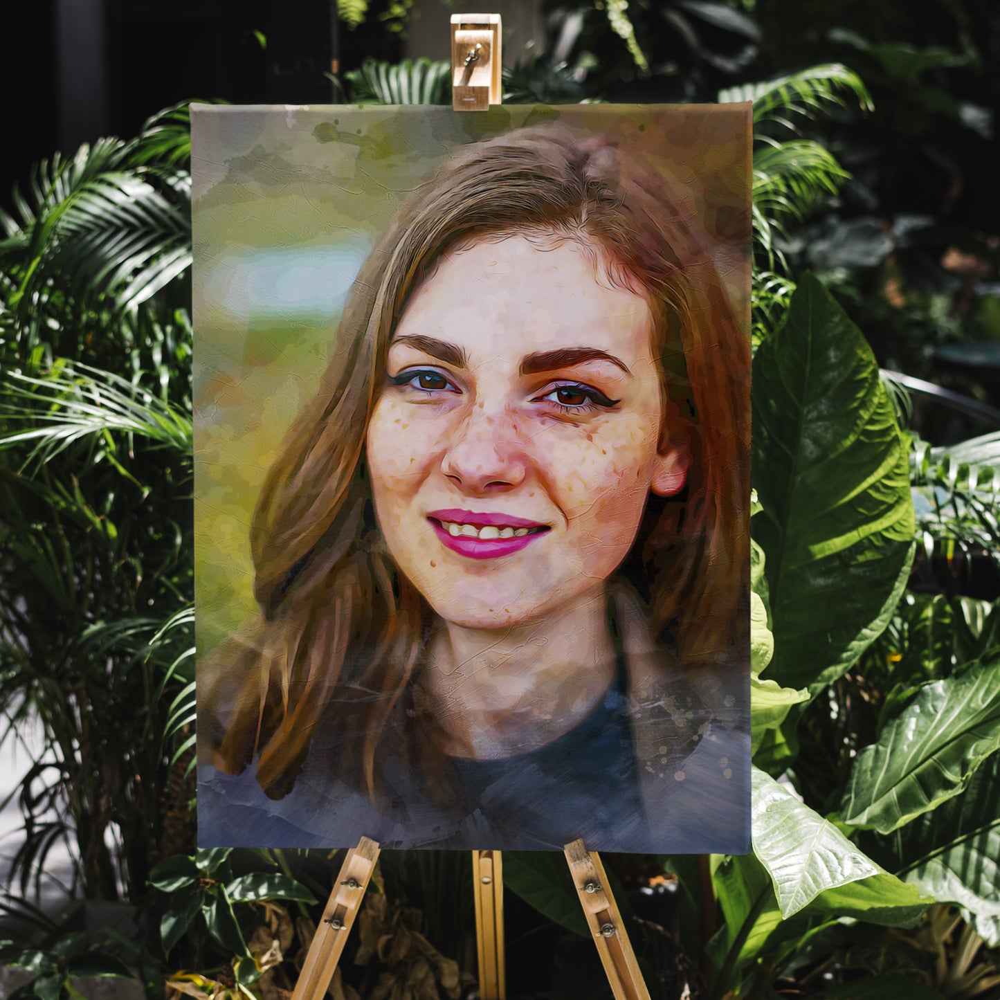 Tablou canvas personalizat cu poza ta prelucrata sub forma de pictura in ulei