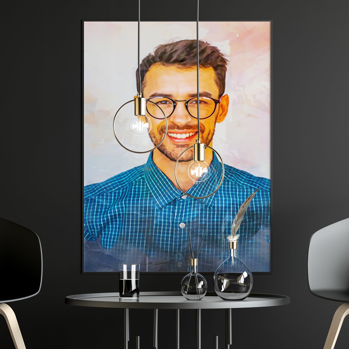 Tablou canvas personalizat cu poza ta prelucrata sub forma de pictura in ulei