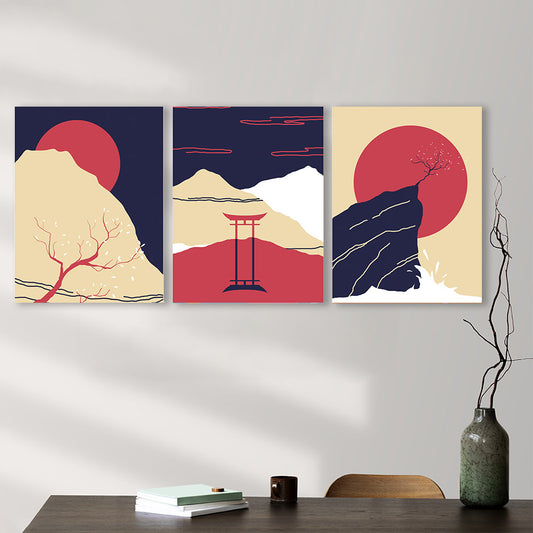 Set 3 Tablouri Japanese abstract landscapes