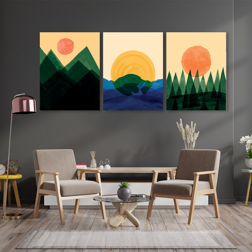 Set 3 Tablouri Watercolor landscapes