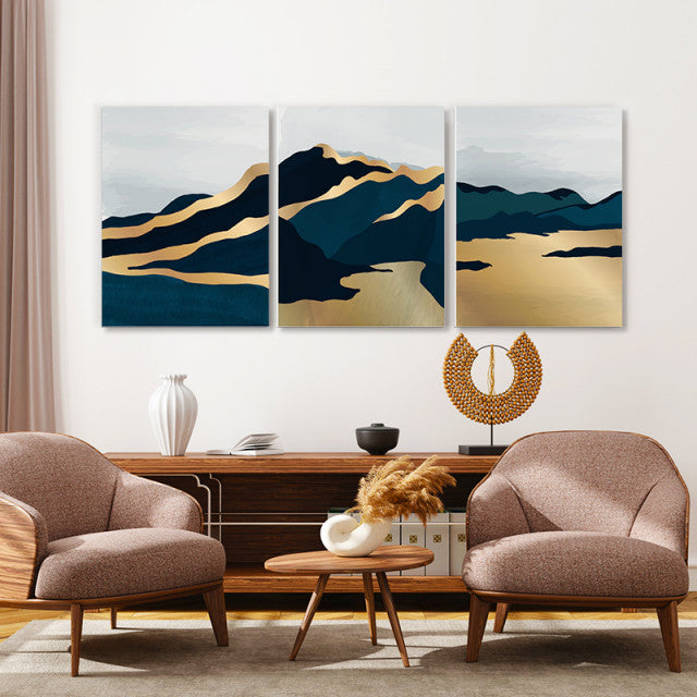 Set Tablouri Canvas - Lunar Golden Landscape