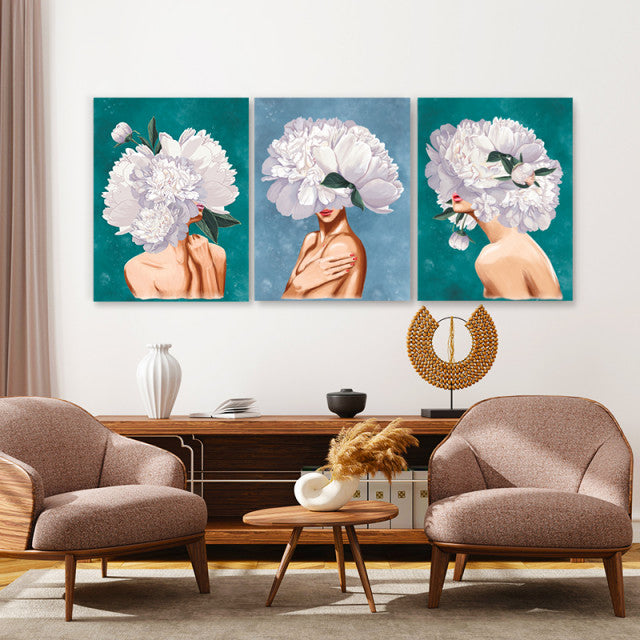 Set Tablouri Canvas - Peony Lady