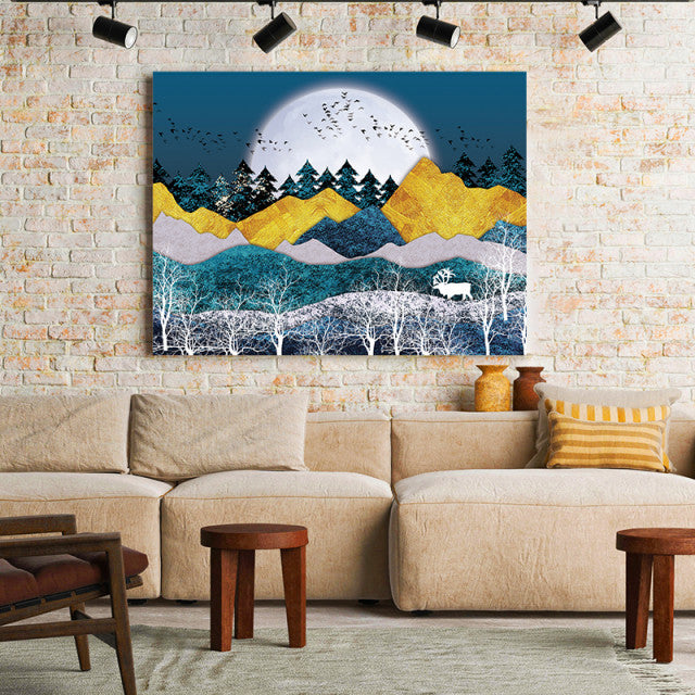 Tablou Canvas Full Moon Magical Forest