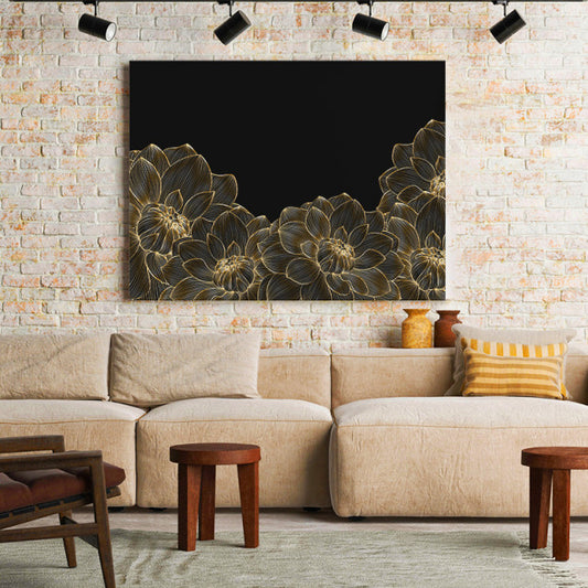 Tablou Canvas Golden Dahlias